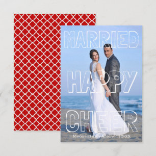 Cartão de Natal 3x5 de Cheque Feliz Casado
