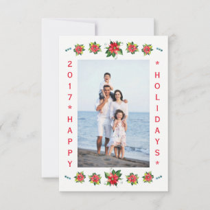 Cartão de Natal 3x5 - Poinsettia Aquarela