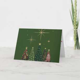 Cartão de Natal 5x7 - Árvores de Natal Festivas