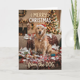 Cartão de Natal Aconchegante do Golden Retriever