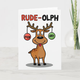 Cartão de Natal Adulto Humorístico Rude Olph