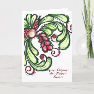 Cartão de Natal, Afloramento desenhado à mão, lápi