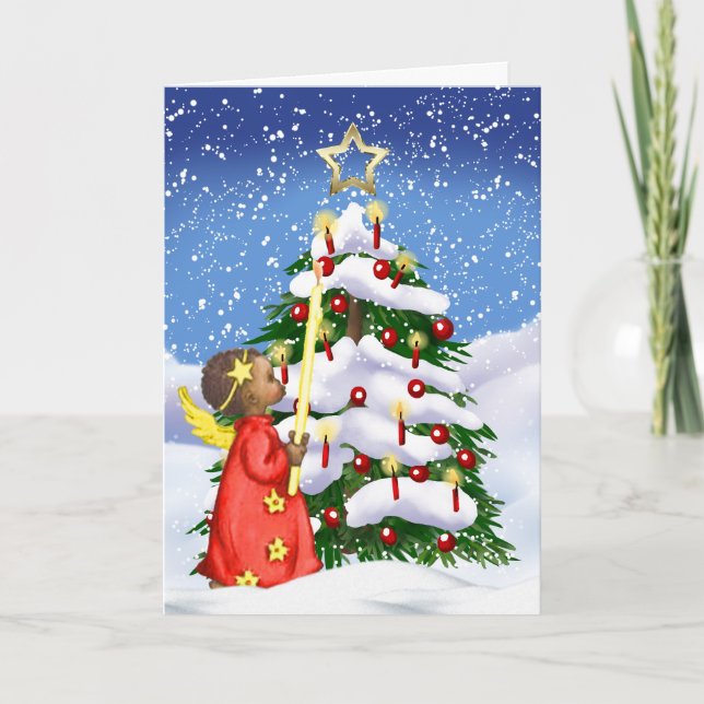 Cartão de Natal Afro-Americano (Frente)