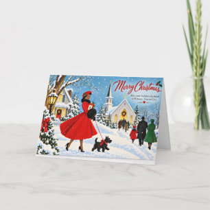 Cartão de Natal Afro-Americano Vintage