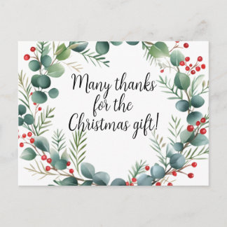 Cartão de Natal Agradecimento Postal