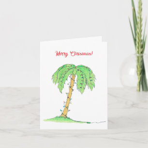 Cartão de Natal Alegre da Palmeira Tropical com Lu