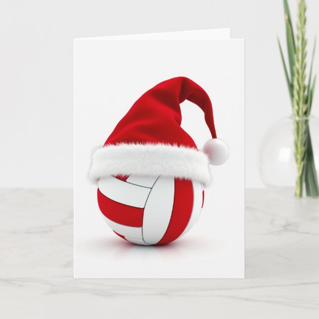 Cartão de Natal Alegre de Volei (Frente)
