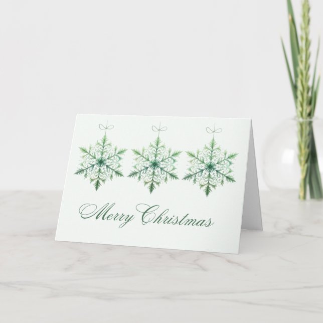 Cartão de Natal Alegre Flocos de Neve (Frente)