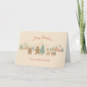 Cartão de Natal Alegre Rústico Pastel Aconchegante