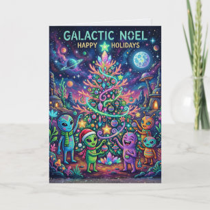 Cartão de Natal Alienígena Galáctica de Noel