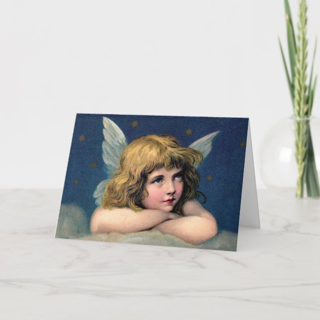 Cartão de Natal Angel natais vintages (Frente)
