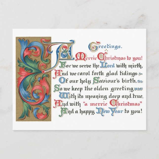 Cartão de Natal Antigo (Frente)