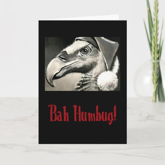 Cartão de Natal antigo Buzzard (Frente)