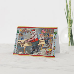 Cartão de Natal antigo estrelado por Papai Noel