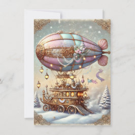 Cartão de Natal Antiquado do Pastel Steampunk