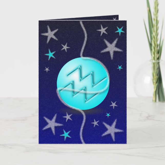 Cartão de Natal Aquário. (Frente)