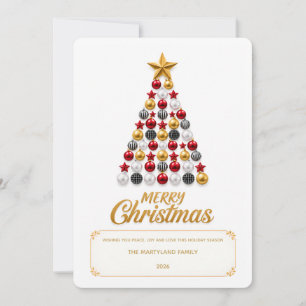 🎄✨ Cartão de Natal Árvore de Enfeites 🎁🌟