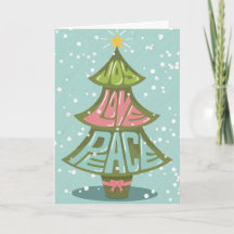 Cartão de Natal Árvore de Natal Amor Alegria Paz