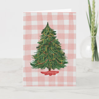 Cartão de Natal Árvore de Natal com Aquarela Moder