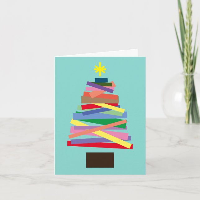 Cartão de Natal - Árvore de Natal Funky (Frente)