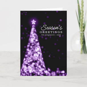 Cartão de Natal   Árvore do Natal Moderno Roxo