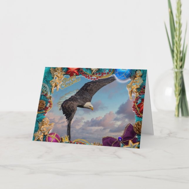 Cartão de Natal Bald Eagle (Frente)