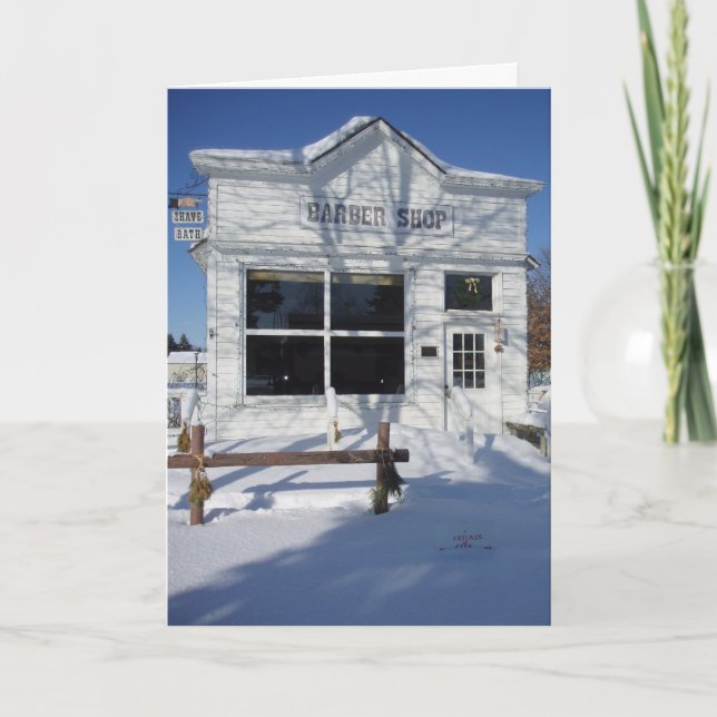Cartão de Natal "Barbearia" (Frente)