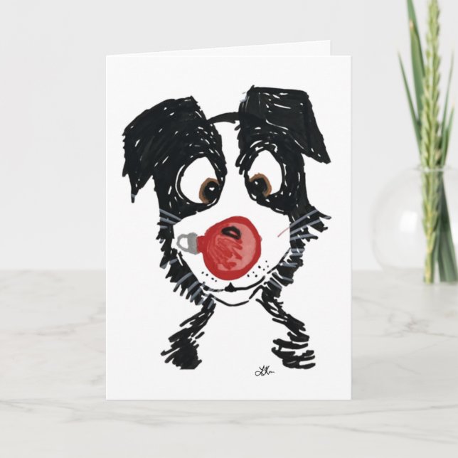Cartão de Natal Bauble Pup (Frente)