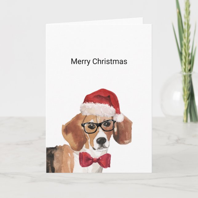 Cartão de Natal Beagle (Frente)
