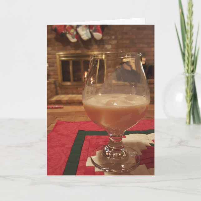 Cartão de Natal "Bebida de Fim de Ano" (Frente)