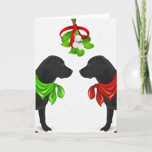 Cartão de Natal Black Labrador