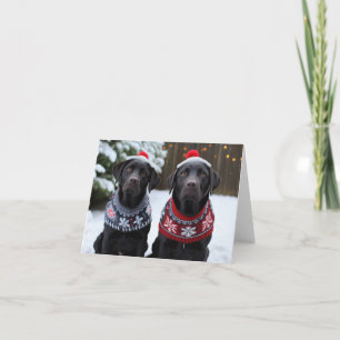 Cartão de Natal Black Labrador Cães
