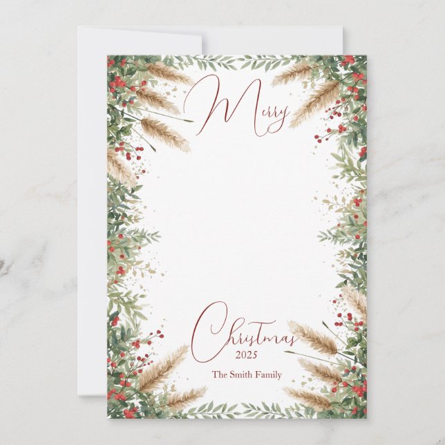 Cartão de Natal Boho (Frente)