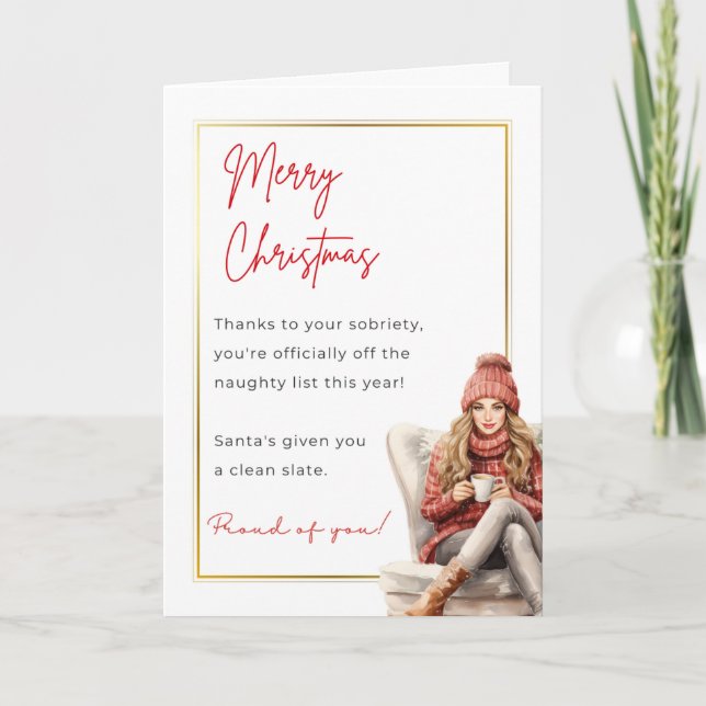 Cartão de Natal Bonito e Sobriedade (Frente)