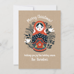 Cartão de Natal Bonito Matryoshka