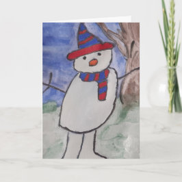Cartão de Natal Bonito Snowman