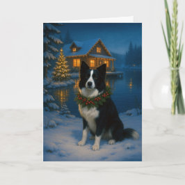 Cartão de Natal Border Collie