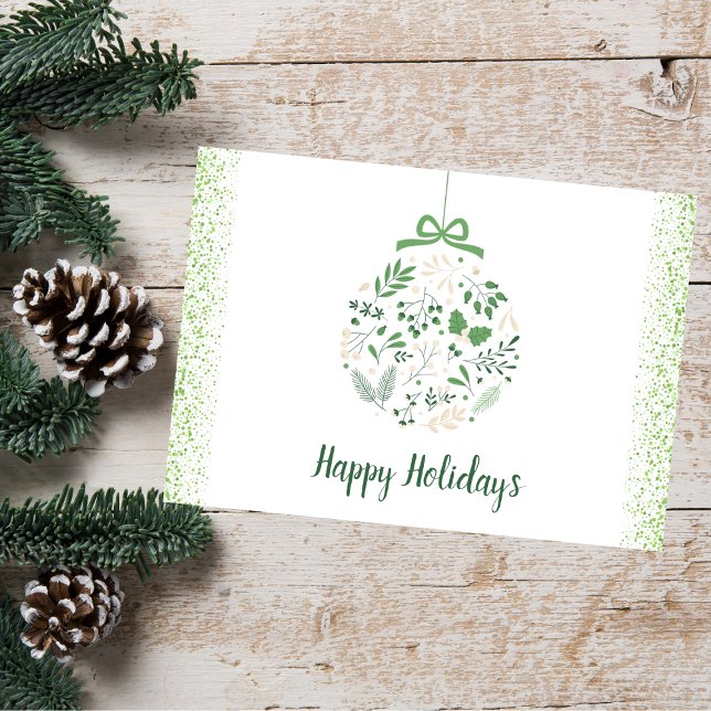 Cartão de Natal Botânico de inverno - Férias Verde (Criador carregado)