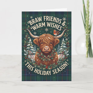 Cartão de Natal Braw Friends da Highland Cow