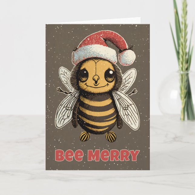 Cartão de Natal Bumble Bee (Frente)