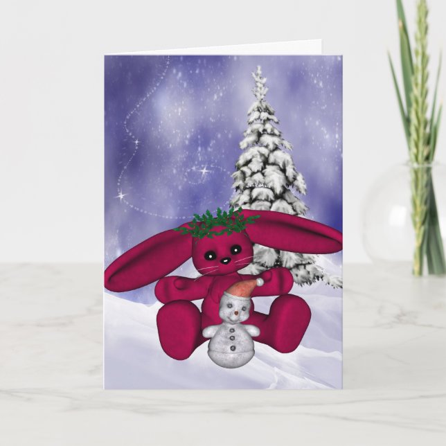 Cartão de Natal Bunny (Frente)