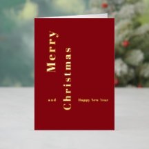 Cartão de Natal Burgundy e Dourado Elegante – Retr