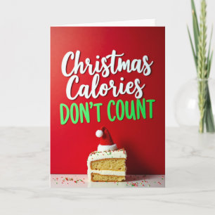 Cartão de Natal Calorias Não Contam Piada de Sobre