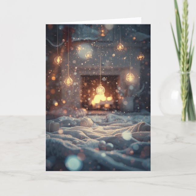 Cartão de Natal - Caloroso, Conforto e Alegria (Frente)