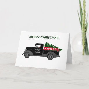 Cartão de Natal Caminhão Antigo Entrega do Polo No