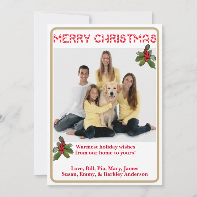 Cartão de Natal Candy Cane Photo (Frente)