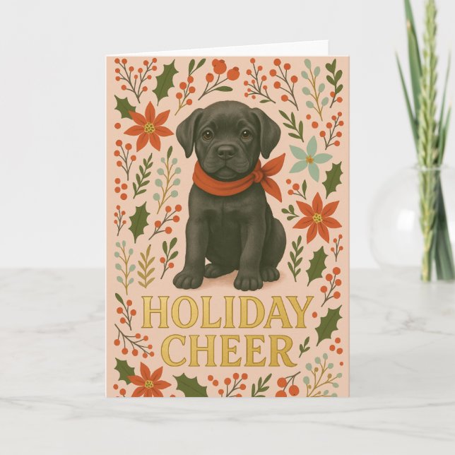 Cartão de Natal Cane Corso (Frente)
