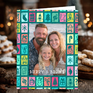 Cartão de Natal Caprichoso com Mensagem de FOTO Pe