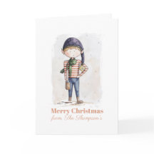 Cartão de Natal Caprichoso de Elfo de Aquarela
