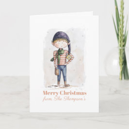 Cartão de Natal Caprichoso de Elfo de Aquarela